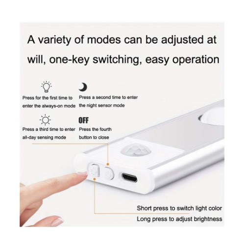 Lampara Led 40cm Iman Con Sensor, Recargable Closet Gabinete